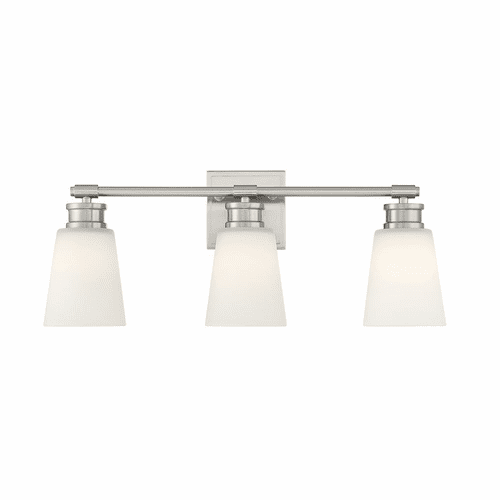 Savoy House Meridian 3-Light Bathroom Vanity Light - Brushed Nickel - M80055BN