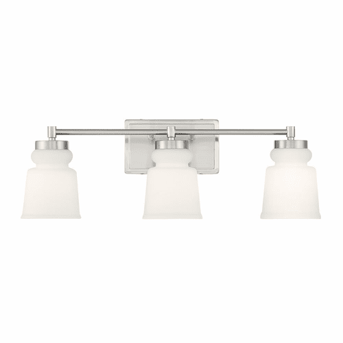 Savoy House Meridian 3-Light Bathroom Vanity Light - Brushed Nickel - M80058BN