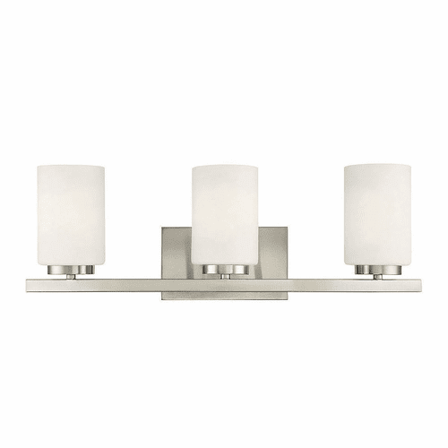 Savoy House Meridian 3-Light Bathroom Vanity Light - Brushed Nickel - M80067BN