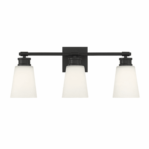 Savoy House Meridian 3-Light Bathroom Vanity Light - Matte Black - M80055MBK