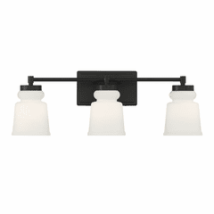 Savoy House Meridian 3-Light Bathroom Vanity Light - Matte Black - M80058MBK