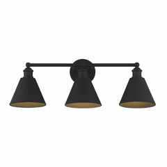 Savoy House Meridian 3-Light Bathroom Vanity Light - Matte Black - M80064MBK