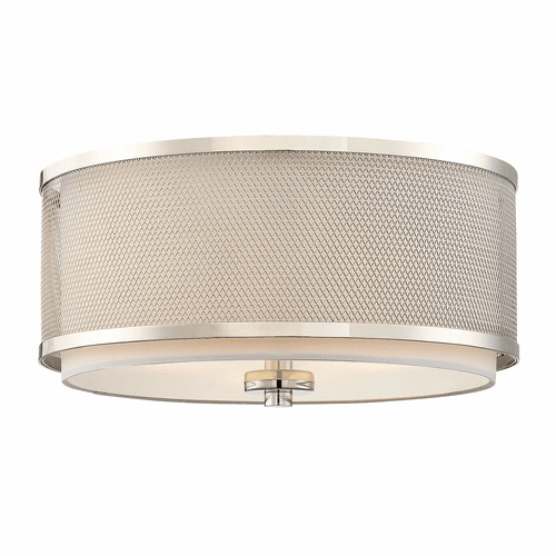 Savoy House Meridian 3 Light Flush Mount - Polished Nickel - M60018PN