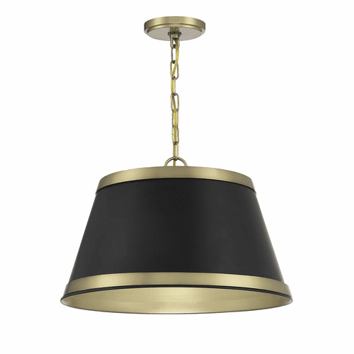 Savoy House Meridian 3-Light Pendant - Matte Black w/Natural Brass - M7013MBKNB