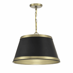 Savoy House Meridian 3-Light Pendant - Matte Black w/Natural Brass - M7013MBKNB