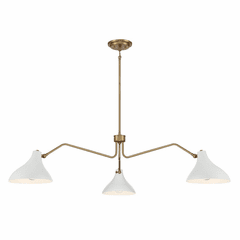 Savoy House Meridian 3-Light Pendant - White w/Natural Brass - M7019WHNB Savoy House Meridian 3-Light Pendant - White w/Natural Brass - M7019WHNB