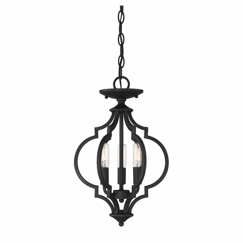Savoy House Meridian 3 Light Semi-Flush - Matte Black - M60055MBK