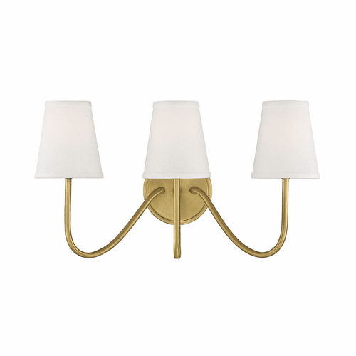 Savoy House Meridian 3 Light Wall Sconce - Natural Brass - M90056NB
