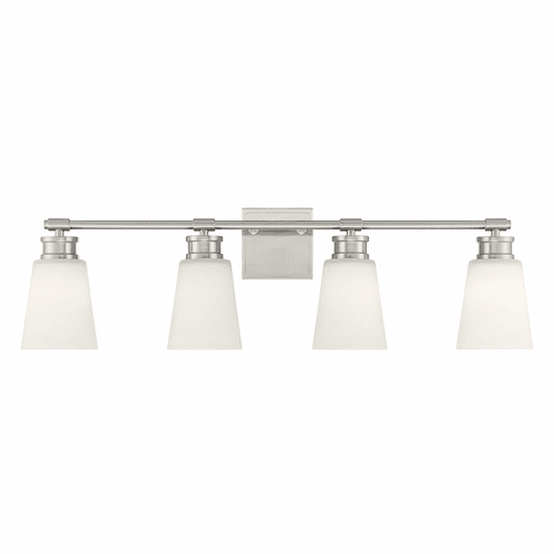 Savoy House Meridian 4-Light Bathroom Vanity Light - Brushed Nickel - M80056BN