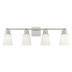 Savoy House Meridian 4-Light Bathroom Vanity Light - Brushed Nickel - M80056BN
