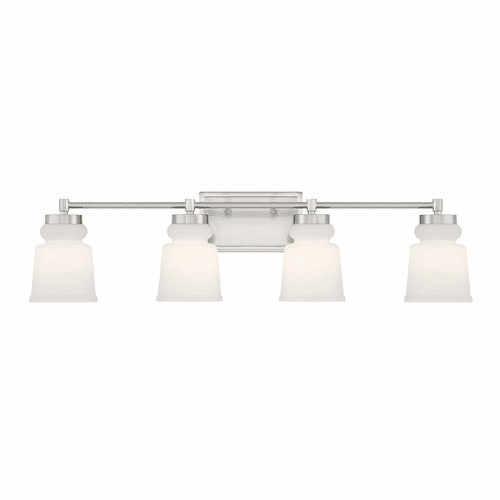 Savoy House Meridian 4-Light Bathroom Vanity Light - Brushed Nickel - M80059BN