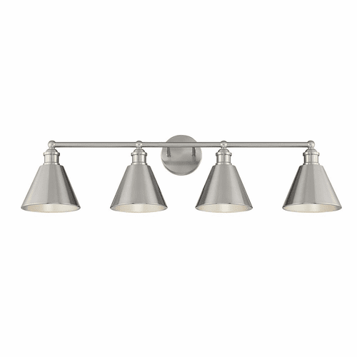 Savoy House Meridian 4-Light Bathroom Vanity Light - Brushed Nickel - M80065BN