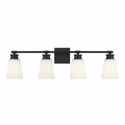 Savoy House Meridian 4-Light Bathroom Vanity Light - Matte Black - M80056MBK