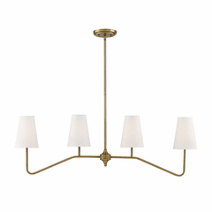 Savoy House Meridian 4 Light Chandelier - Natural Brass - M10078NB