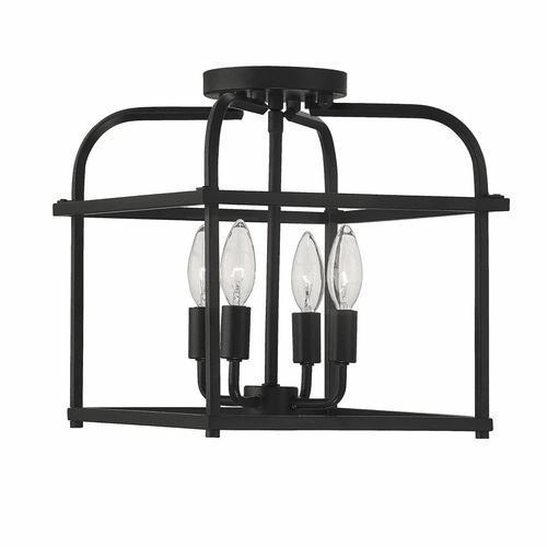 Savoy House Meridian 4 Light Semi-Flush - Matte Black - M60061MBK