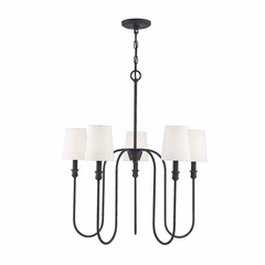 Savoy House Meridian 5 Light Chandelier - Aged Iron - M10077AI