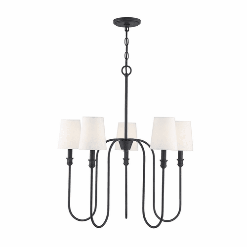 Savoy House Meridian 5 Light Chandelier - Aged Iron - M10077AI