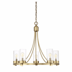 Savoy House Meridian 5 Light Chandelier - Natural Brass - M10018NB