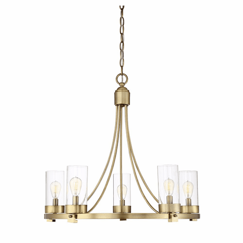 Savoy House Meridian 5 Light Chandelier - Natural Brass - M10018NB