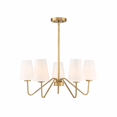 Savoy House Meridian 5 Light Chandelier - Natural Brass - M10060NB
