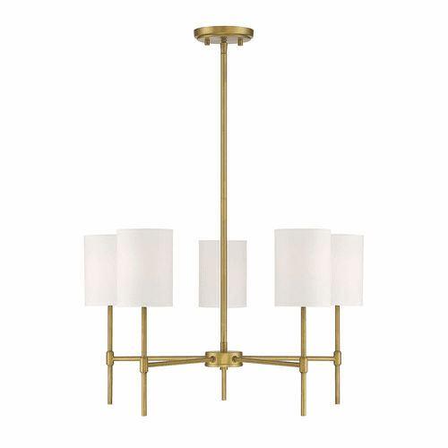 Savoy House Meridian 5 Light Chandelier - Natural Brass - M10067NB