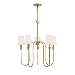 Savoy House Meridian 5 Light Chandelier - Natural Brass - M10077NB