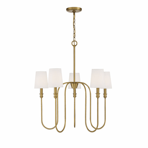 Savoy House Meridian 5 Light Chandelier - Natural Brass - M10077NB