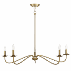 Savoy House Meridian 5 Light Chandelier - Natural Brass - M10085NB