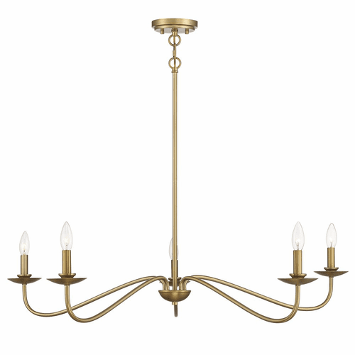 Savoy House Meridian 5 Light Chandelier - Natural Brass - M10085NB