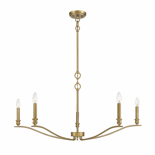 Savoy House Meridian 5 Light Chandelier - Natural Brass - M10086NB