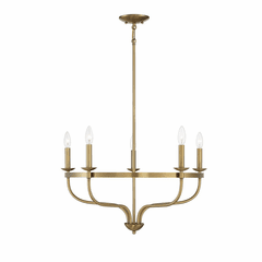 Savoy House Meridian 5 Light Chandelier - Natural Brass - M10087NB