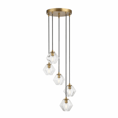 Savoy House Meridian 5 Light Chandelier - Natural Brass - M10095NB
