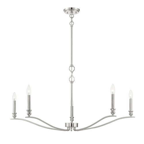Savoy House Meridian 5 Light Chandelier - Polished Nickel - M10086PN
