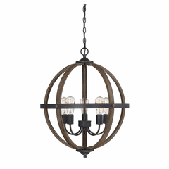 Savoy House Meridian 5 Light Chandelier - Wood - M70041WB