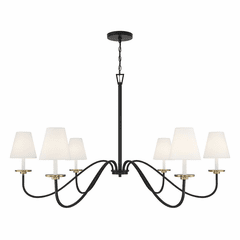 Savoy House Meridian 6-Light Chandelier - Black w/Natural Brass - M100106BNB