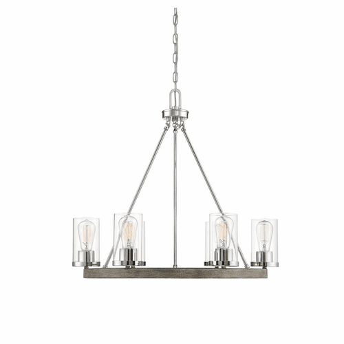 Savoy House Meridian 6 Light Chandelier - Greywood Chrome - M10070GWCH
