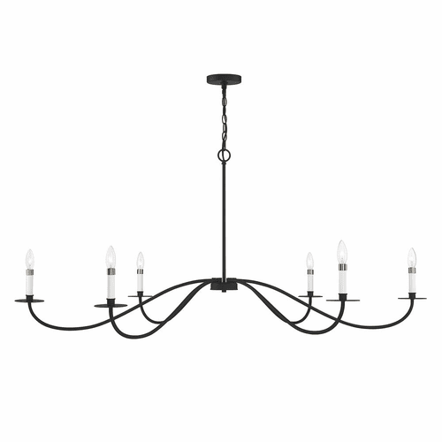 Savoy House Meridian 6-Light Chandelier - Matte Black - M100105MBK