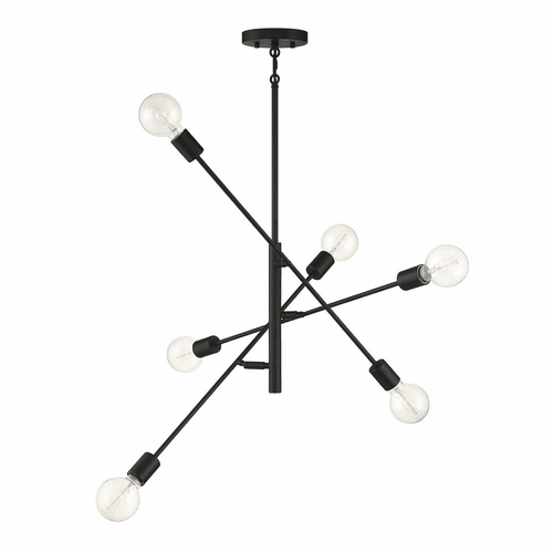 Savoy House Meridian 6 Light Chandelier - Matte Black - M10084MBK