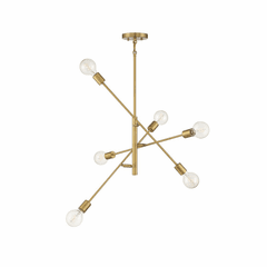 Savoy House Meridian 6 Light Chandelier - Natural Brass - M10084NB
