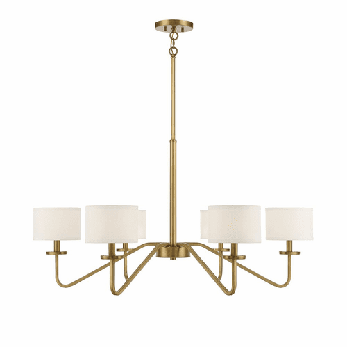 Savoy House Meridian 6 Light Chandelier - Natural Brass - M10092NB