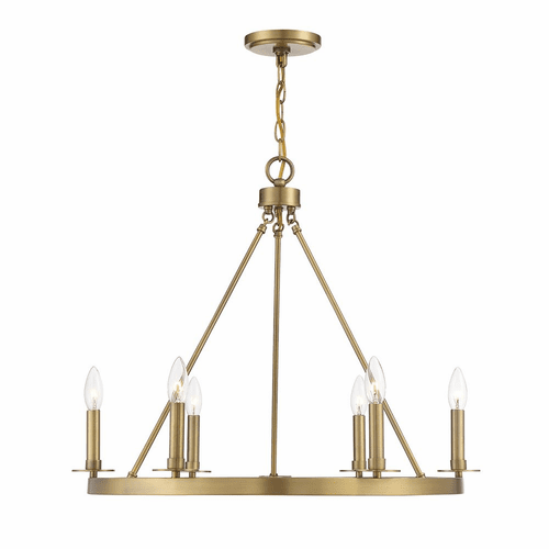 Savoy House Meridian 6 Light Chandelier - Natural Brass - M10093NB