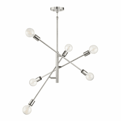 Savoy House Meridian 6 Light Chandelier - Polished Nickel - M10084PN