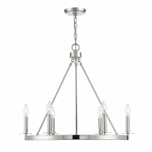 Savoy House Meridian 6 Light Chandelier - Polished Nickel - M10093PN