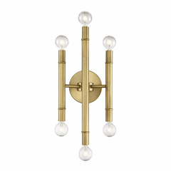 Savoy House Meridian 6 Light Wall Sconce - Natural Brass - M90018NB