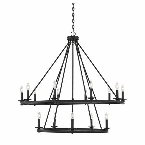 Savoy House Middleton 15-LT Chandelier - Matte Black - 1-312-15-89