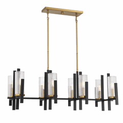Savoy House Midland 8-LT Linear Chandelier - Matte Black w/Brass - 1-1907-8-143