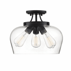 Savoy House Octave 3-LT Black Semi Flush Mount - 6-4035-3-BK
