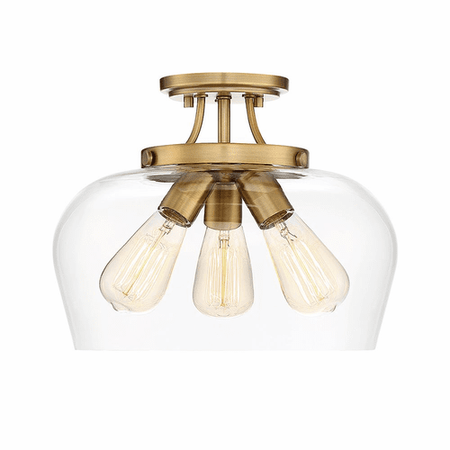 Savoy House Octave 3-LT Semi Flush - Warm Brass - 6-4035-3-322