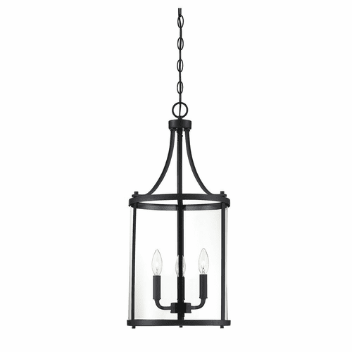 Savoy House Penrose 3-LT Foyer Lantern - Black - 7-1040-3-BK