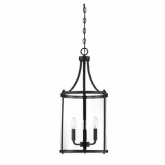 Savoy House Penrose 3-LT Foyer Lantern - Black - 7-1040-3-BK